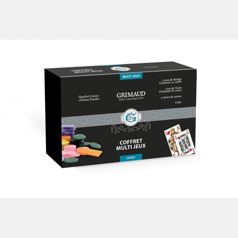 Coffret multijeux façon cuir noir Grimaud expert COF1502 Cartes à jouer Coffret multijeux façon cuir noir Grimaud expert COF1502 Cartes à jouer