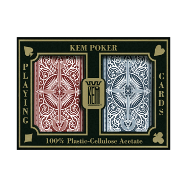Coffret de 2 jeux de cartes Poker Kem Jumbo CAR2596C Cartes à jouer