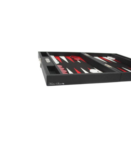 Backgammon Hector Saxe façon cuir extérieur rouge 25x37cm BAC1090 Jeux